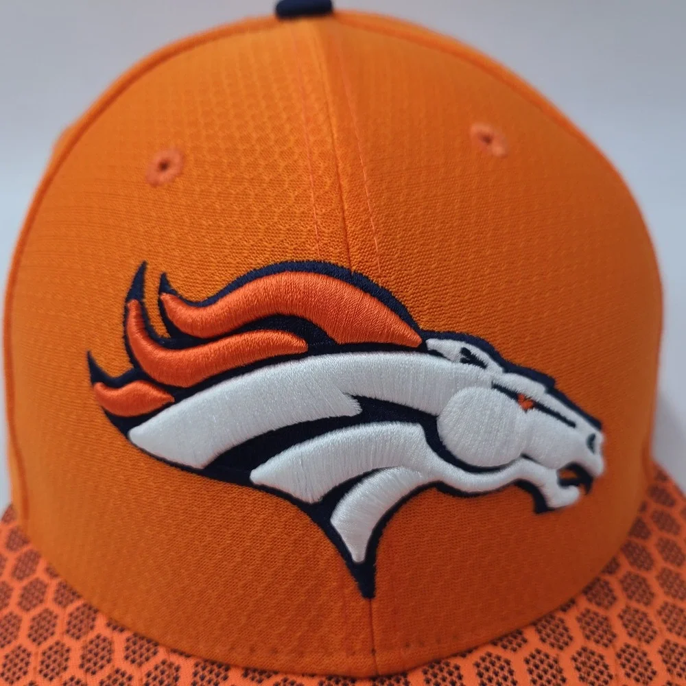 Denver Broncos Hat Fitted 8 New Era 59Fifty Orange Blue NFL Football Logo‎ Men